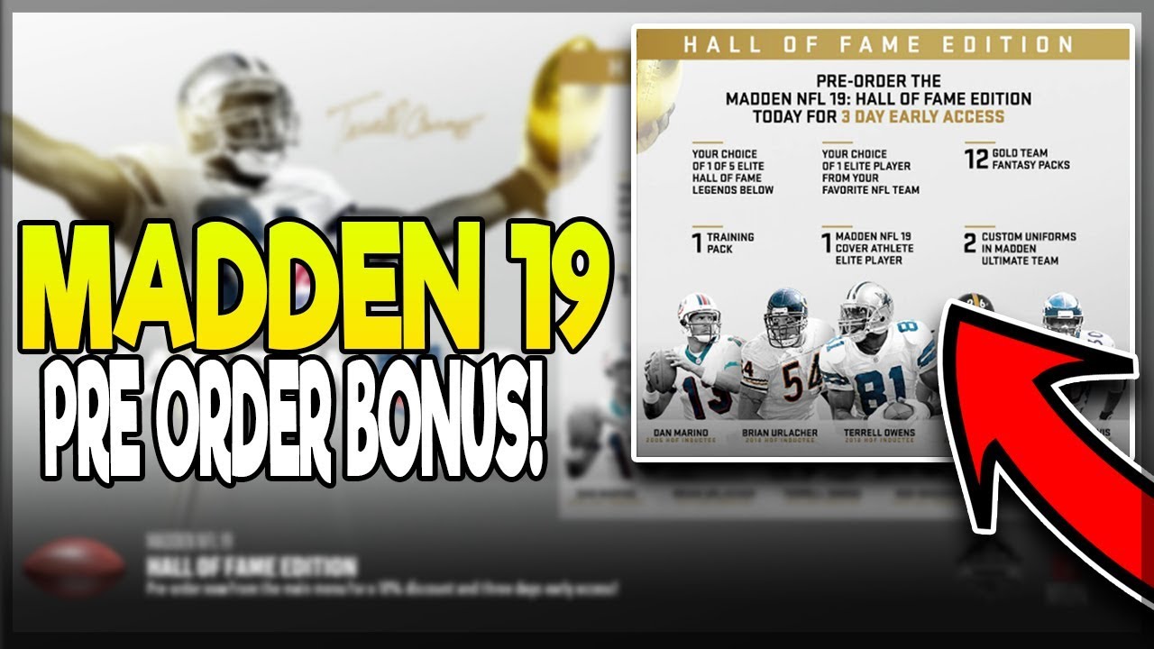 MADDEN 19 HALL OF FAME EDITION PRE ORDER BONUS COMPLETE REVEAL IN LOADING SCREEN! DONT PRE ORDER YET