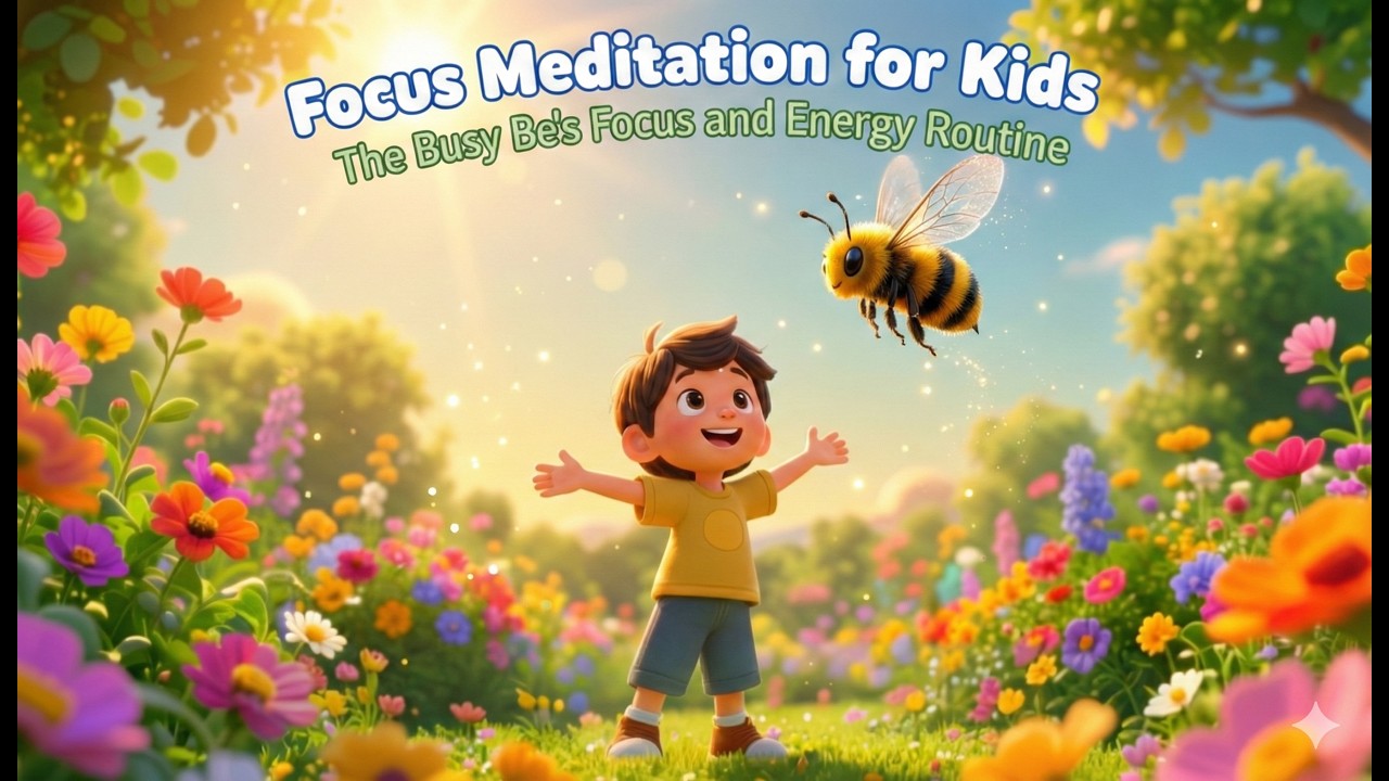 Focus Meditation for Kids | The Busy Bee's Focus and Energy Routine (4 min)