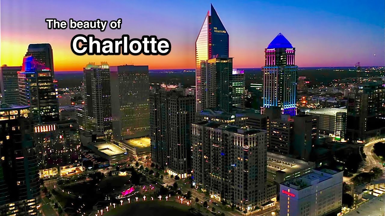 Charlotte, North Carolina Skyline at Night 4K Screensaver | NC Drone Footage - 4K Cityscapes