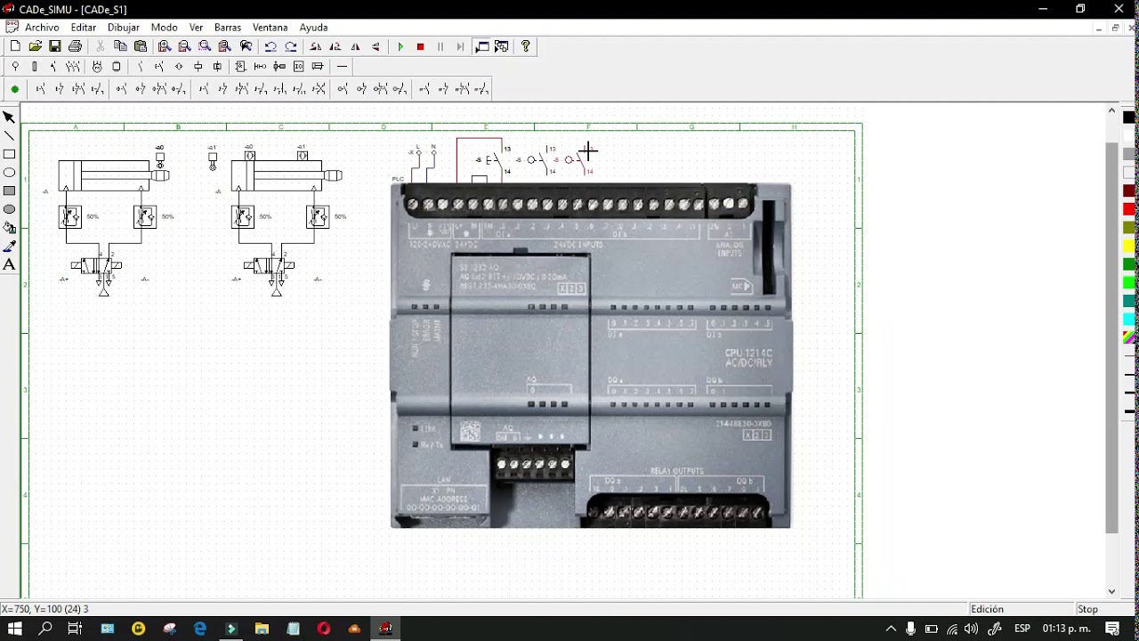 Simulación de PLC y Secuencia Neumática en Cadesimu