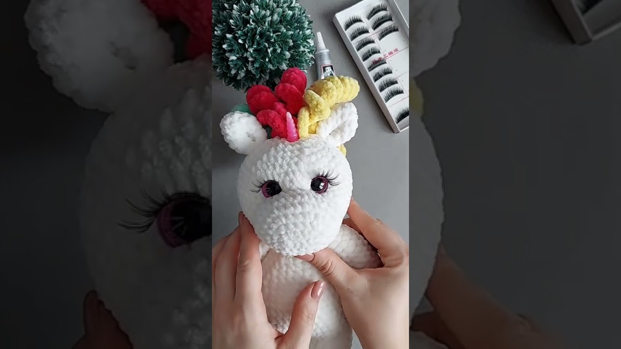 Как приклеить реснички к глазкам игрушки