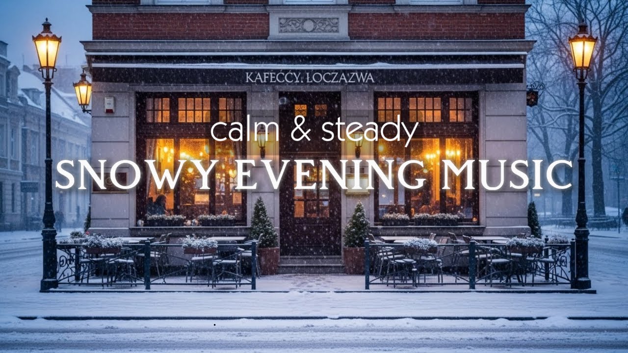 Snowy Cafe Closing Hour – Relaxing Winter Ambiance & Glow