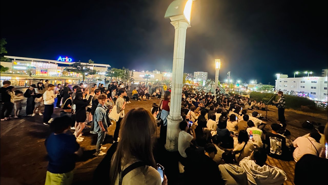 【 きゃない 】県外からもたくさんの人が集まった路上ライブ【47都道府県おまコレ全部生身でツアー】岡山県/倉敷駅 2024.10.6(29/47×1日目)