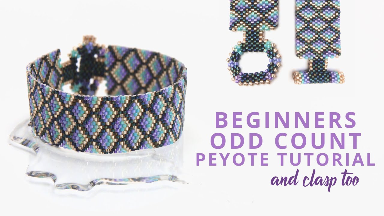 Odd Count Peyote Stitch Tutorial For Beginners with Beaded Clasp | Live Beaded Bracelet Tutorial