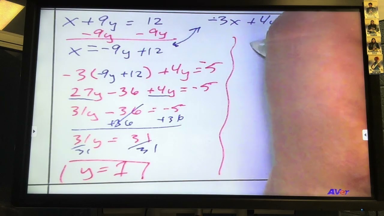 Systems: substitution Part 2
