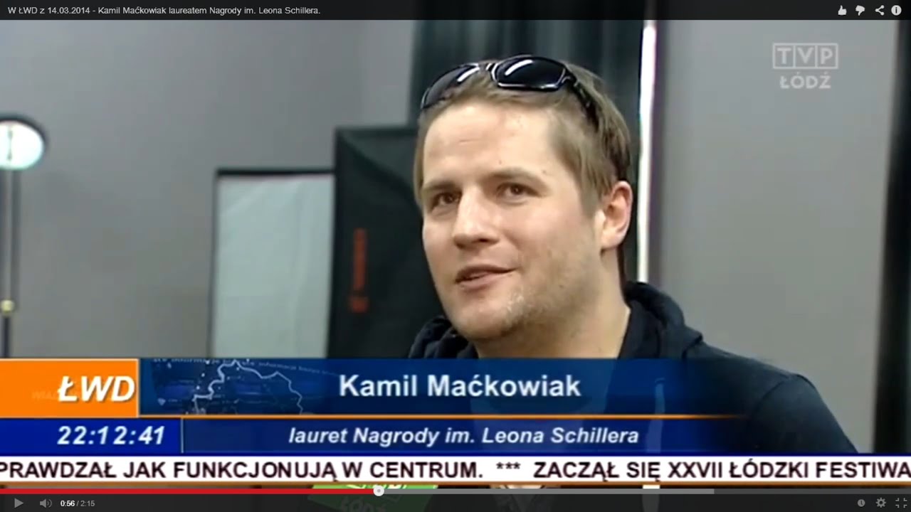 Kamil Maćkowiak laureatem Nagrody im. Leona Schillera. ŁWD 14.03.2014