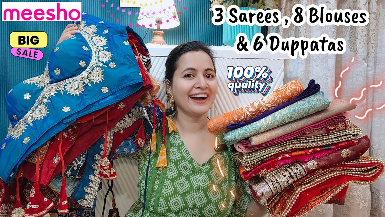 *15+ Items* Meesho Sarees,Blouses & Bridal  Dupattas | Meesho Sarees & Blouses | Neema's Corner