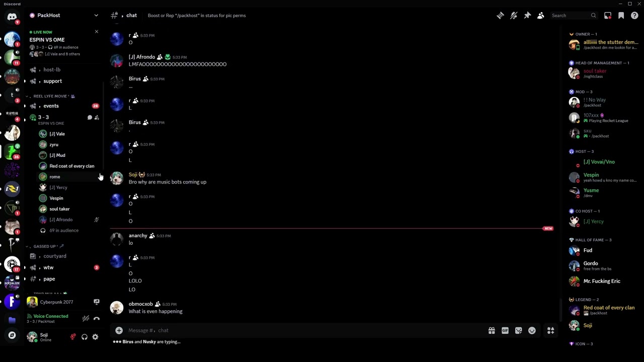 Yesper mic breaking to North/Zyru (DISCORD PACKING)