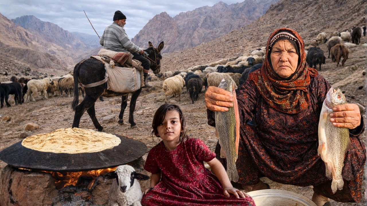 Nomadic Life | Baking  Traditional Bread & Rural Fish Cooking 