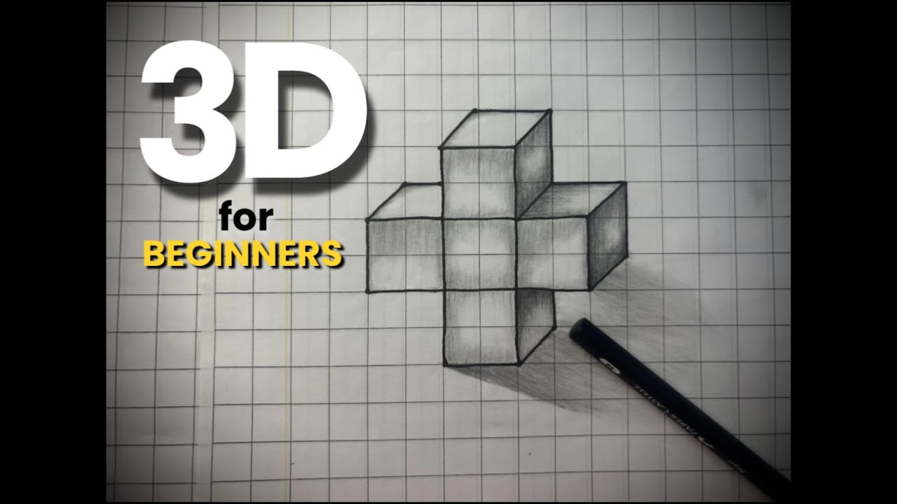 How to Draw a 3D Drawing on Paper for Beginners | Easy 3D Art Step by Step
