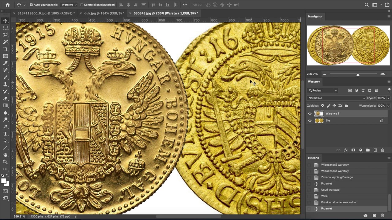 Fałszywy dukat Śląsk 1676 SHS (Wrocław) - wybity na dukacie austriackim 1915 nowego bicia