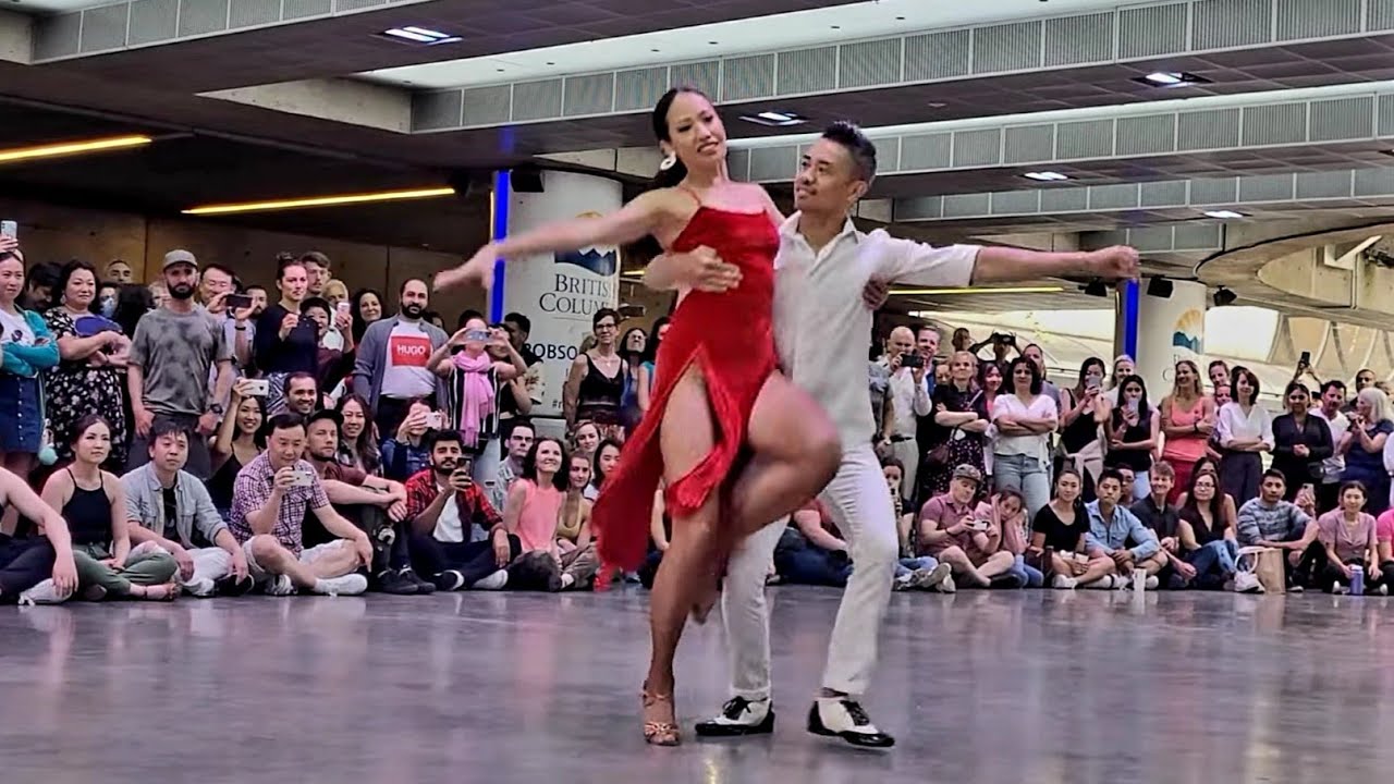 Beautiful Salsa Dance Performed By Wayne & Kristal, Baza Dance | Robson Square | Vancouver BC Canada