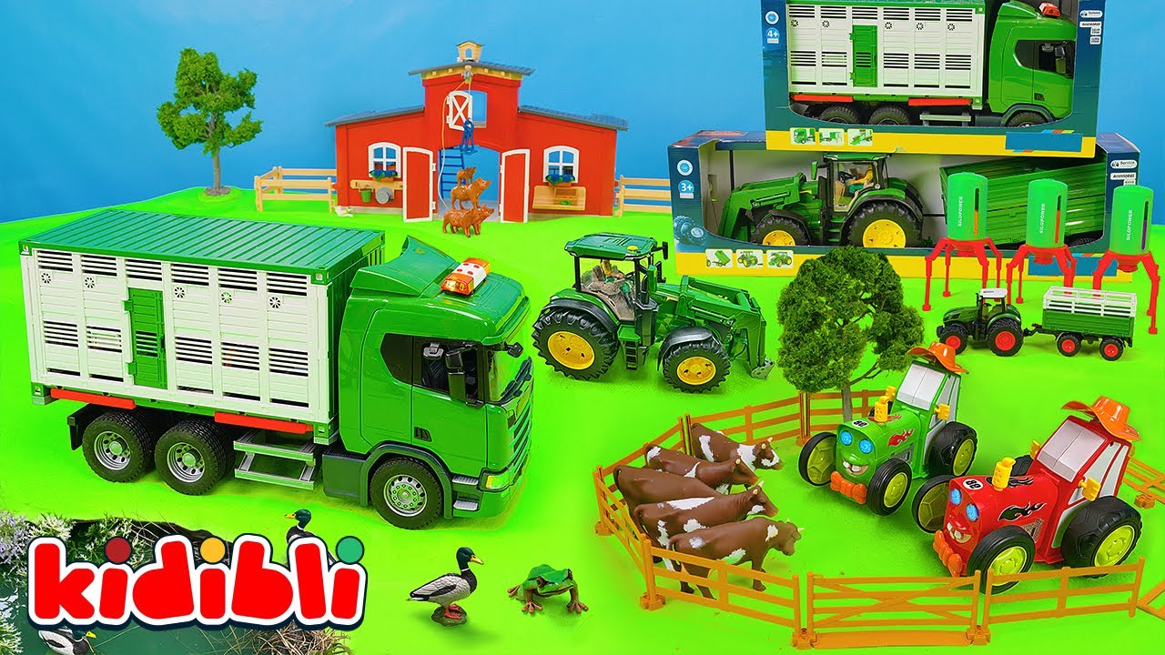 Les Tracteurs s'amusent avec les Animaux de la Ferme 🚜 Vid&eacute;o de Jouets pour Enfants 🐮 | Kidibli