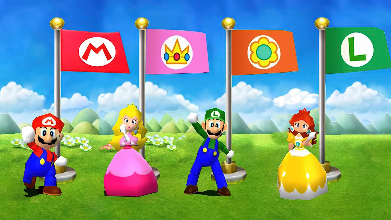 Mario Party 9 N64 Minigames - Mario Vs Peach Vs Luigi Vs Daisy (Hardest Difficulty)