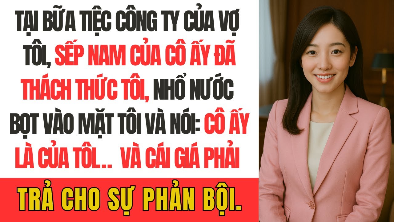 Tại bữa tiệc công ty của vợ tôi, sếp nam của cô ấy đã thách thức tôi, nhổ nước bọt vào mặt tôi và..
