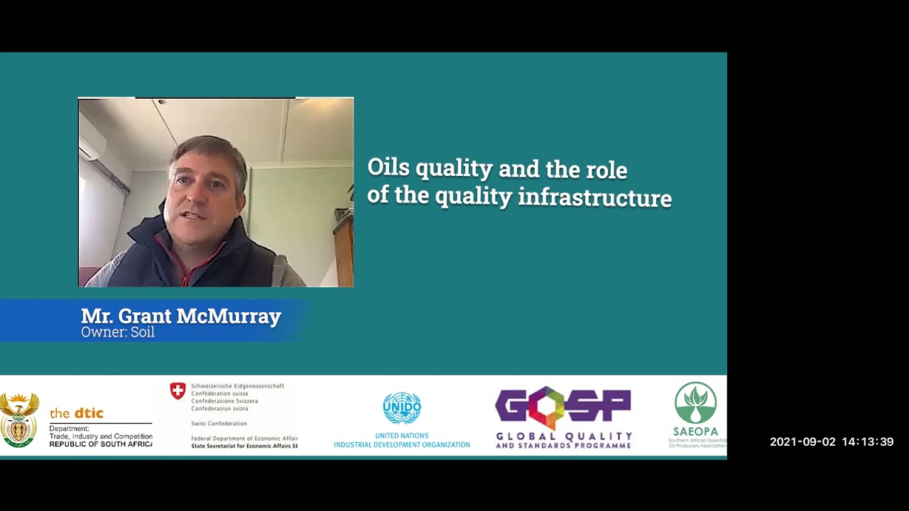 Quality Infrastructure supporting essential and vegetable oils market access. Session 3.