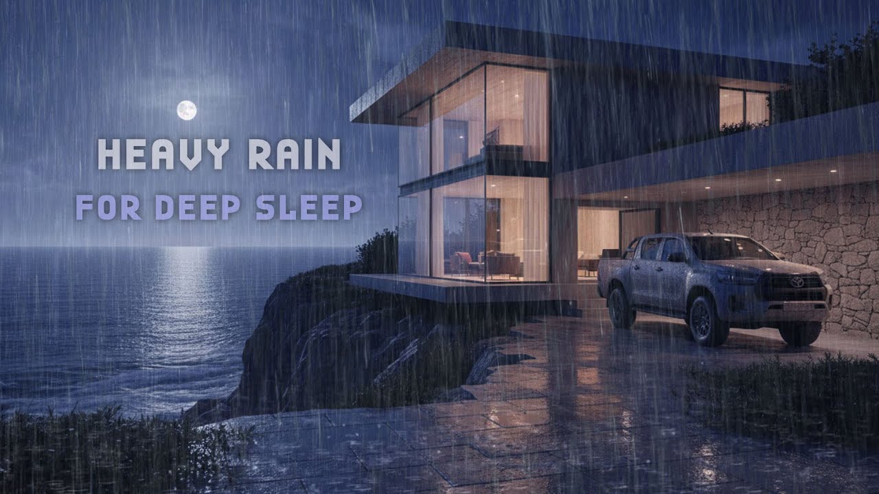 Sleep Deep and Relaxed 🌊🌧️ | Gentle Sea Rain from a Cliffside House with Double Cabin