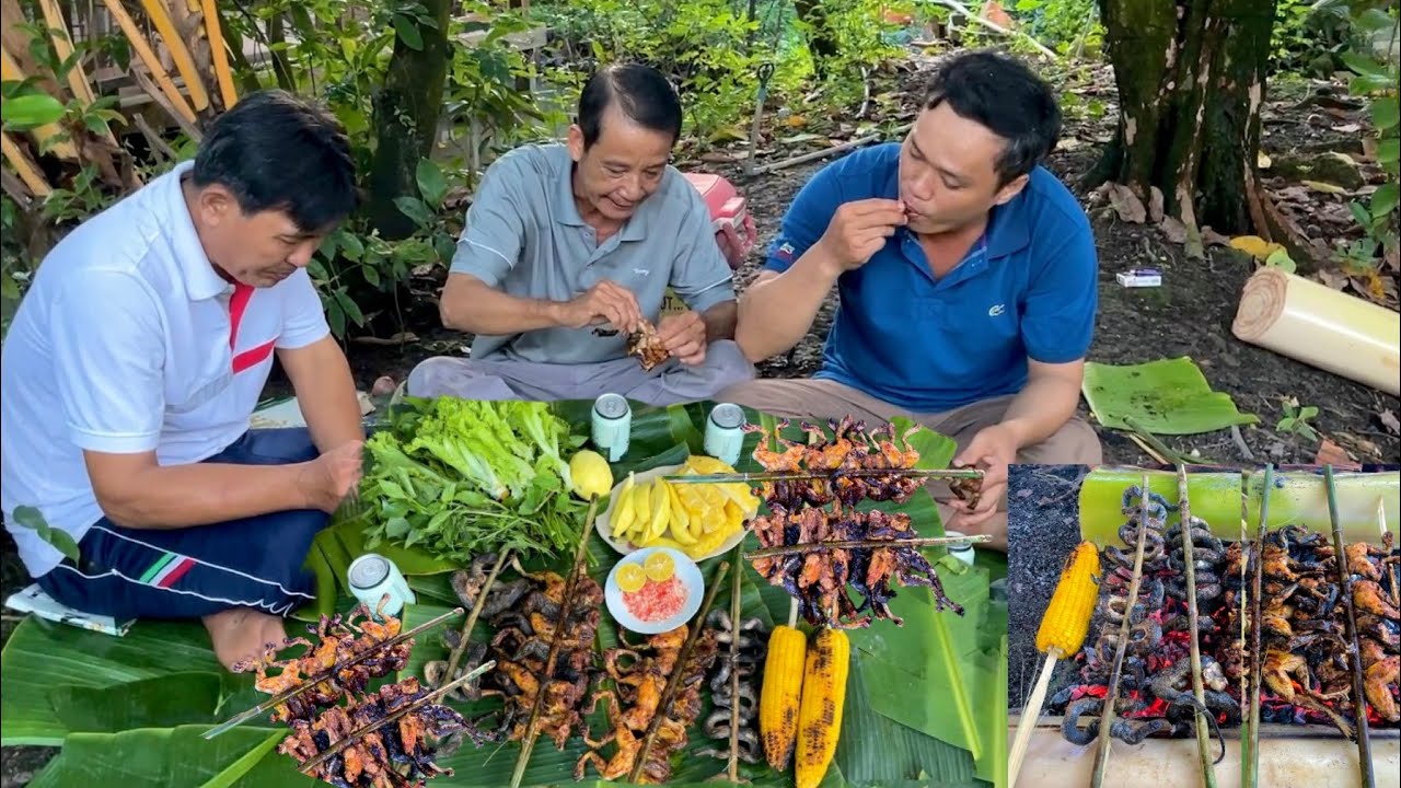 Đặc Sản Mùa Mưa - Ếch Đồng Nướng Sa Tế, Rắn Nướng Mọi"Lai Rai" chiều cuối tuần|MLQ