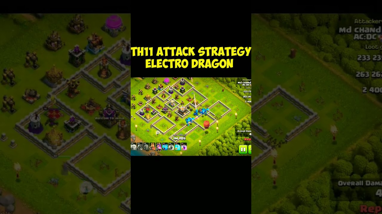 Th11 Attack Strategy With Electro Dragon and Queen Charge | #clashofclans #coc #th11attackstrategy
