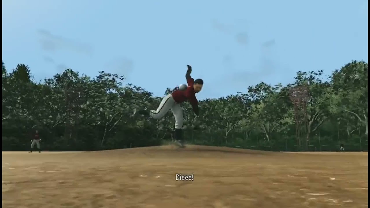 kiryu throws a bat