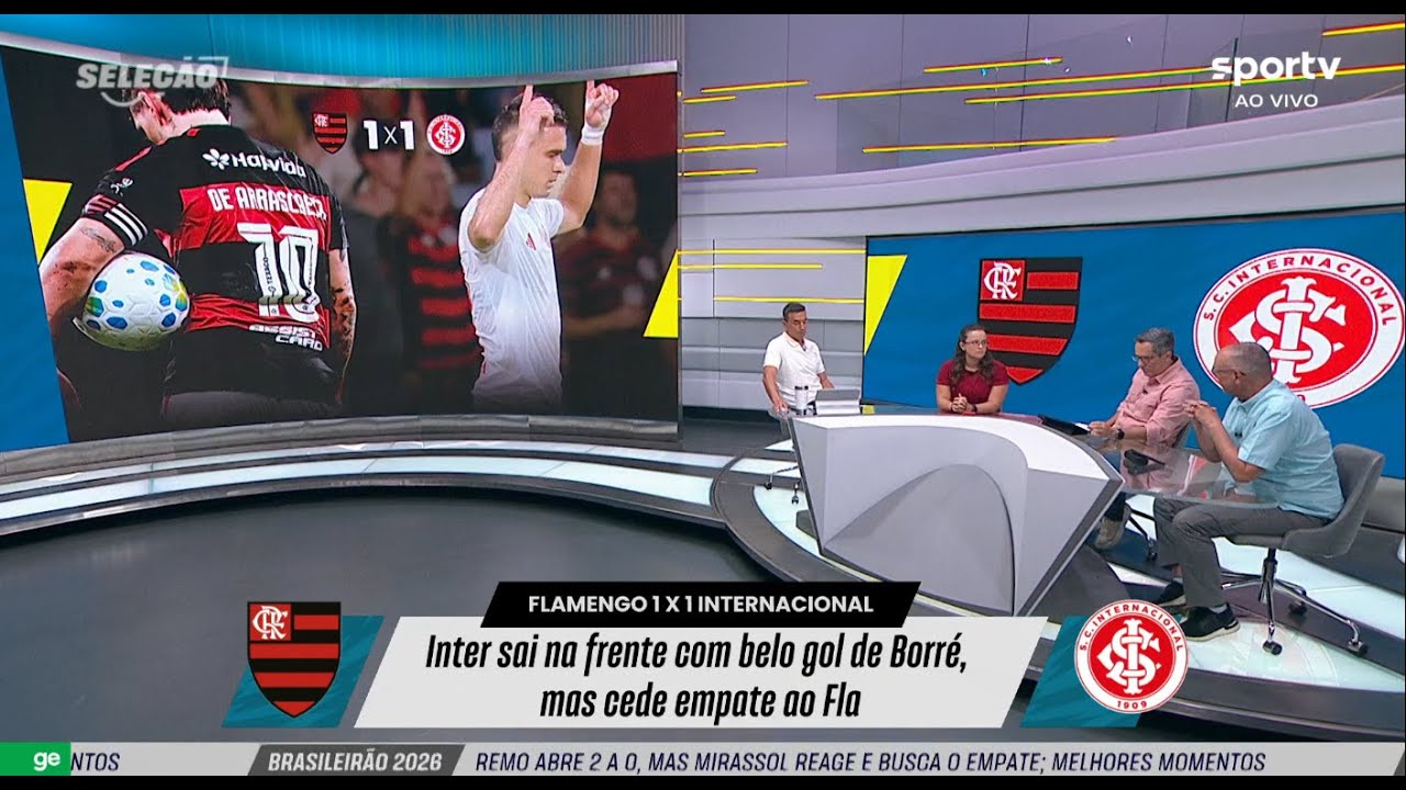 MÍDIA DO EIXO APONTA QUEM JOGOU MELHOR NO EMPATE DO FLAMENGO COM O INTER