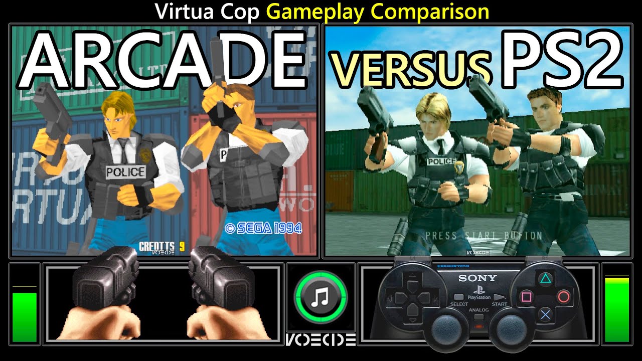Virtua Cop (Arcade vs PlayStation 2) Gameplay Comparison