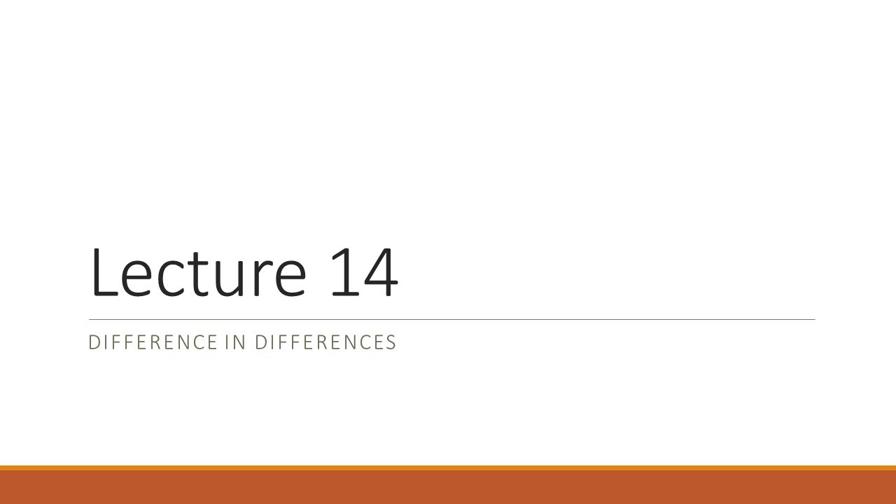 Lecture 14   Difference in Differences