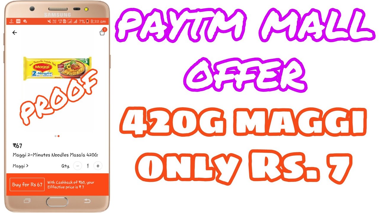 Paytm mall offer!!!paytm loot 420g maggi only rs. 7....