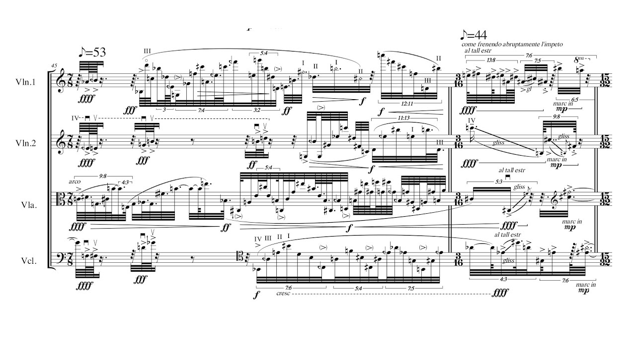 Brian Ferneyhough - String Quartet No. 6 (2010) [Score-Video]