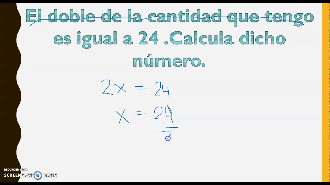 ALGEBRA-PLANTEO DE ECUACIONES- 3Y4TO GRADO