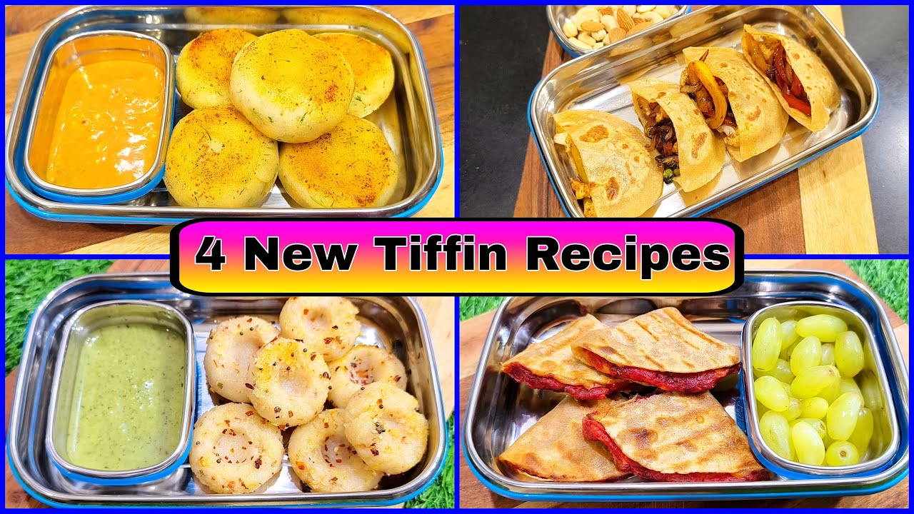 4 Indian Vegetarian Tiffin Recipes | School Tiffin Box Recipes | Lunch Box |