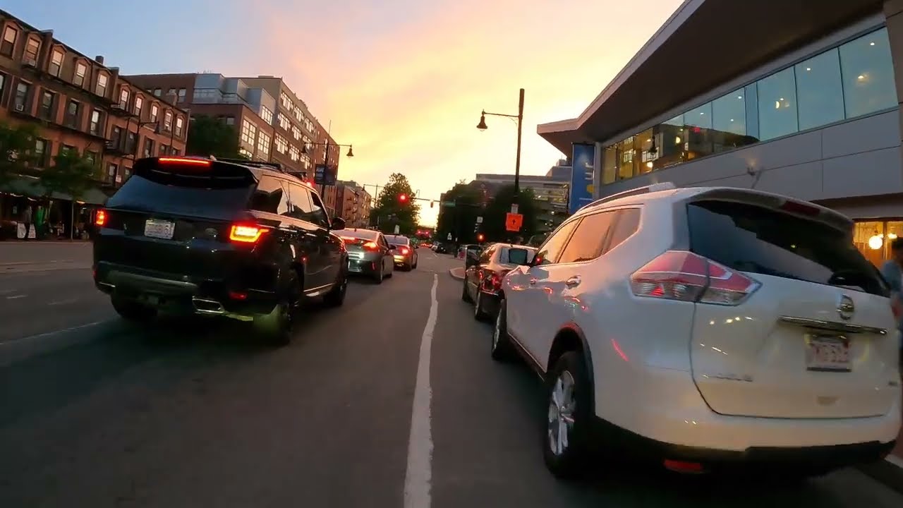 North End Boston MA to Kendall Square Cambridge MA SD Card Version Sunset Bike Ride