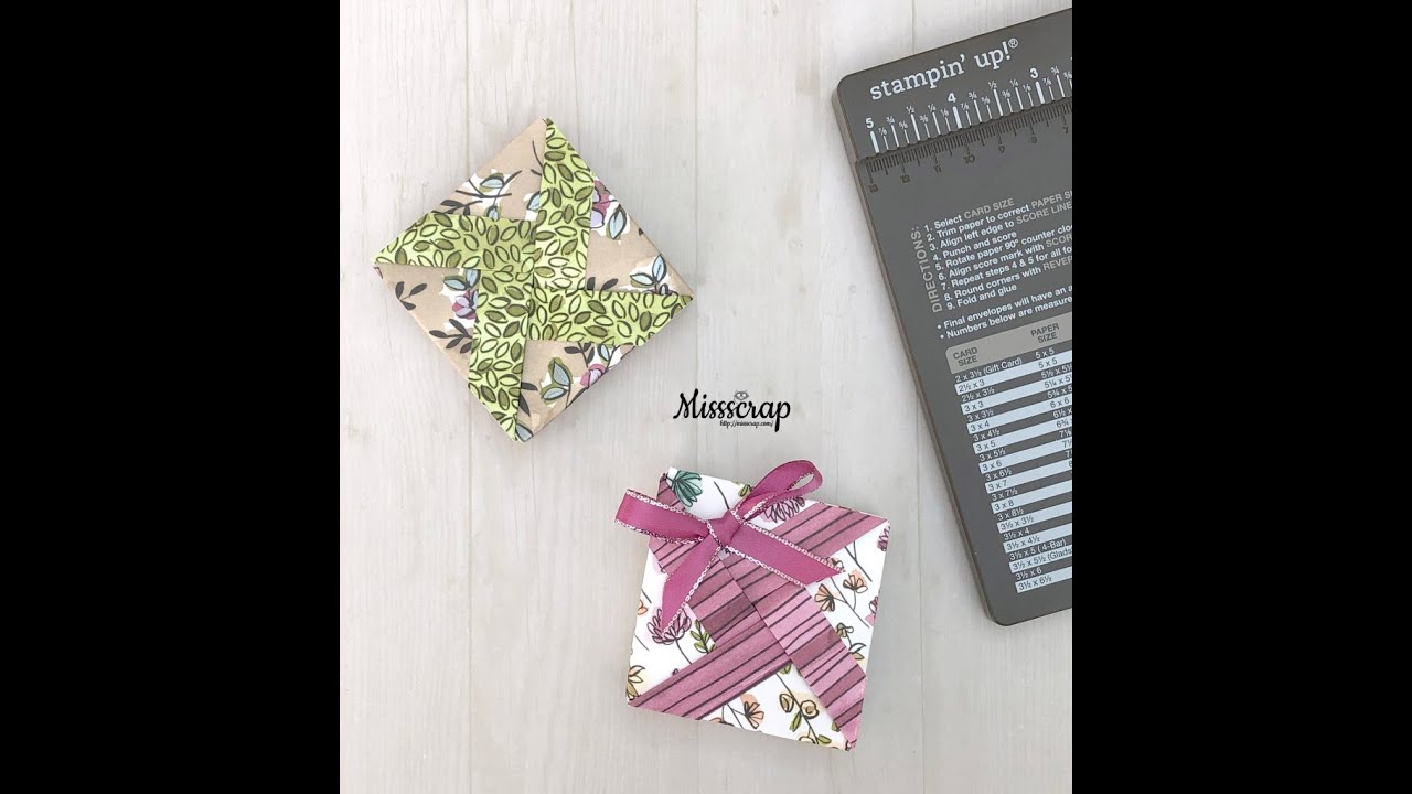 envelope punch board pinwheel box / insta enveloppe boîte moulin à vent