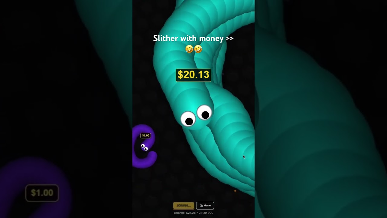 This game is too fun😭🤣#slither #damnbruh #gambling