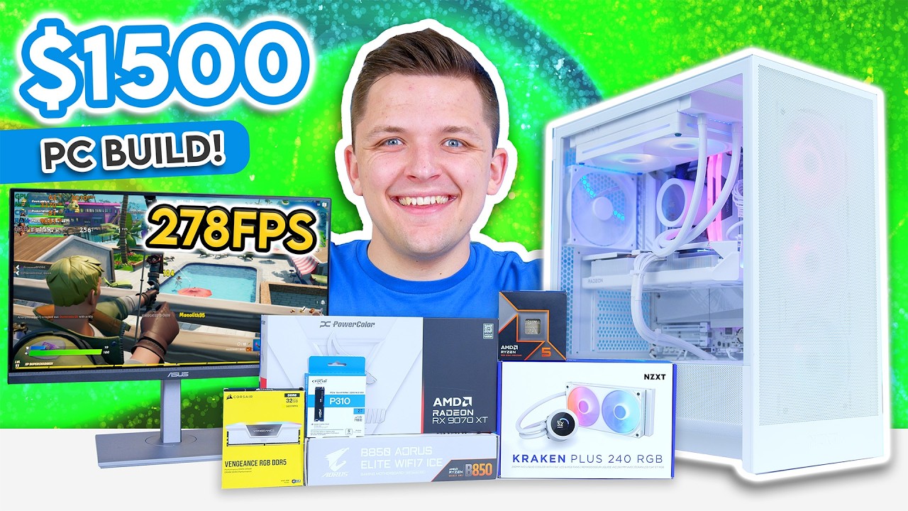 Сборка игрового ПК за 1500 долларов 2025 года! 🙌 [с RX 9070 XT и Ryzen 9600X с бенчмарками]