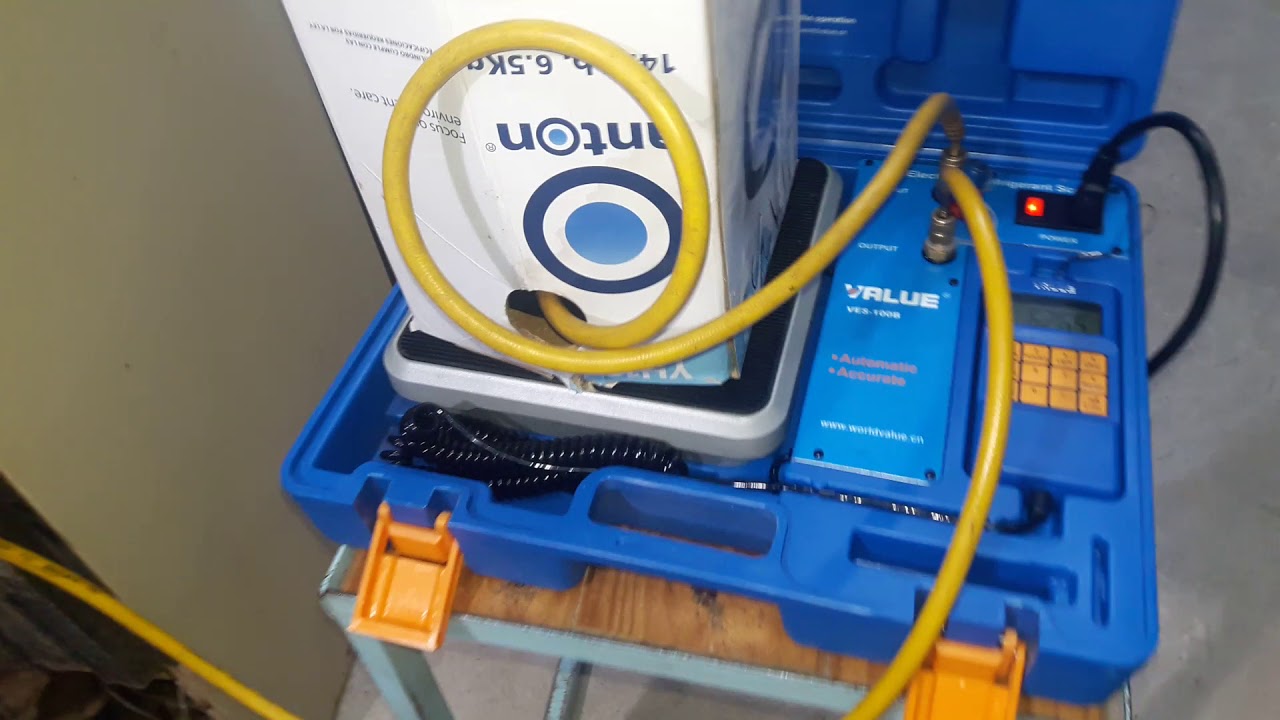 Carga de gas con balanza value ves-100B Gas load with balance value ves-100B