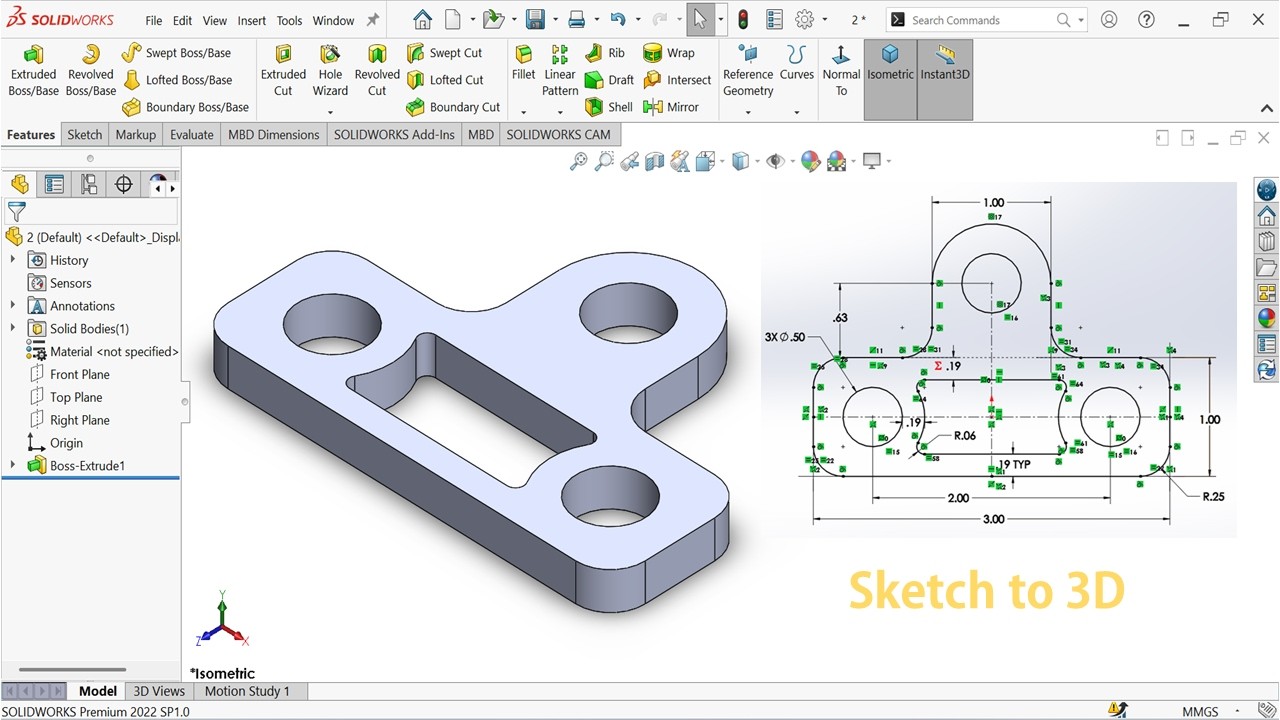 SOLIDWORKS Practice Drawing Tutorial ✅ | Step-by-Step Part Modeling for Beginners
