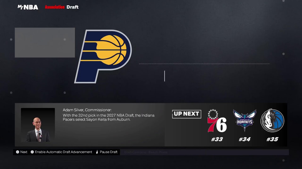 NBA 2K 26 Indiana pacers starting March 2