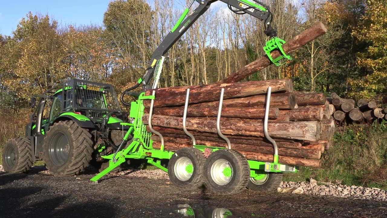 Botex GR-12 Drive Forestry Trailer with 573 Timber Loader - Jas P Wilson