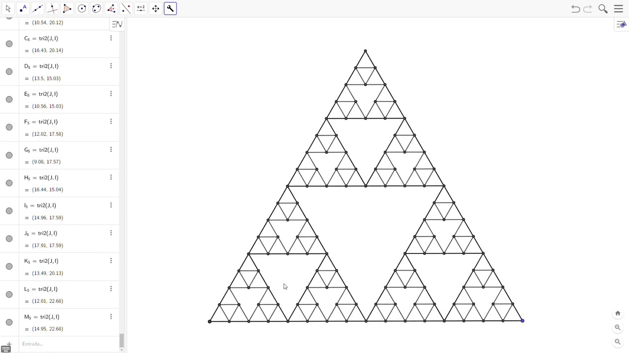 COMO CONSTRUIR UM TRIÂNGULO DE SIERPINSKI (GEOGEBRA)