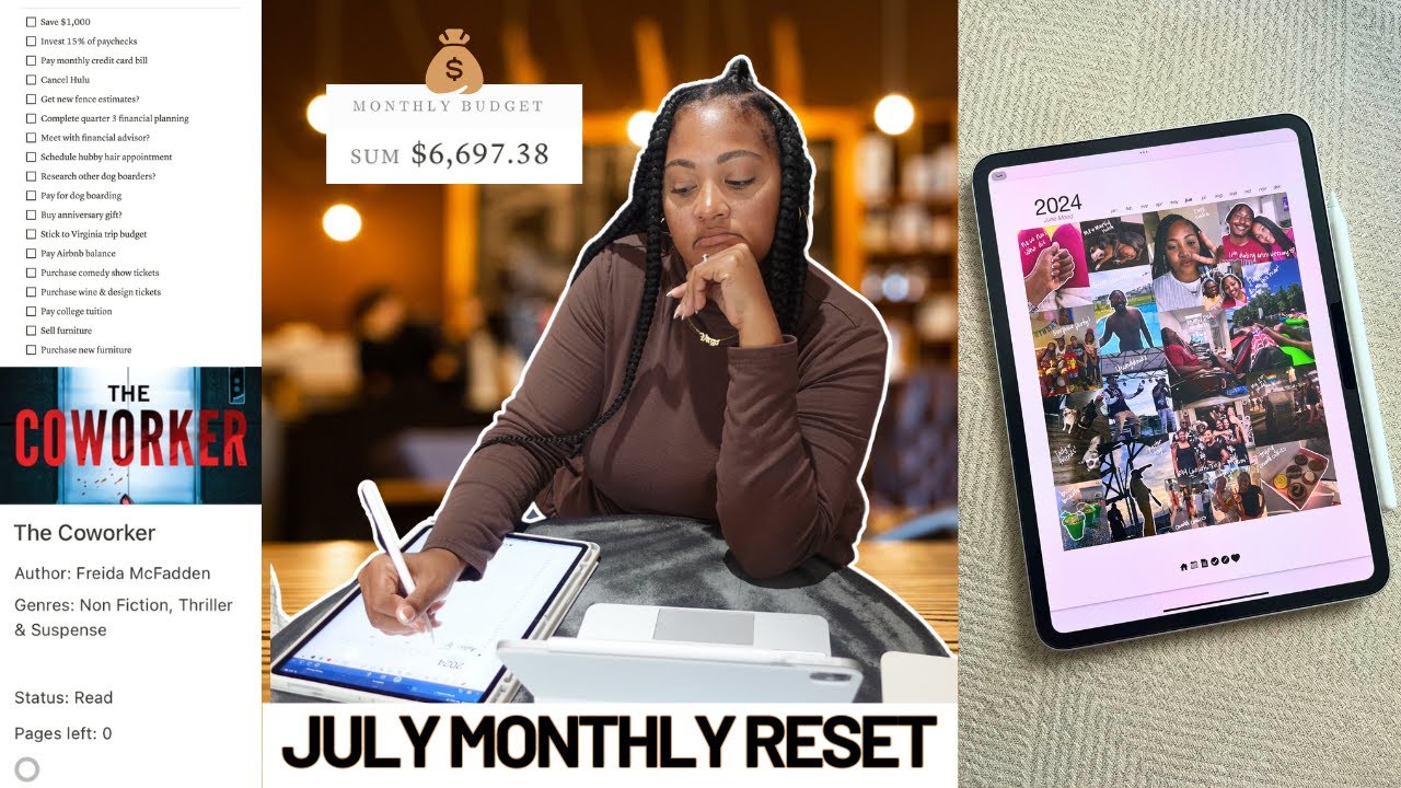 JULY MONTHLY RESET ROUTINE + june budget results, VERY low lows, checking off a bucket list item! 💻