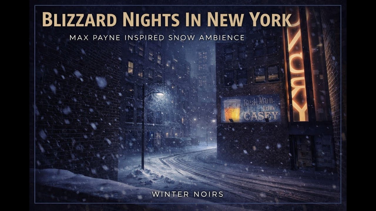 Blizzard Nights in New York ❄️ | Max Payne Inspired Snow Ambience (1 Hour)