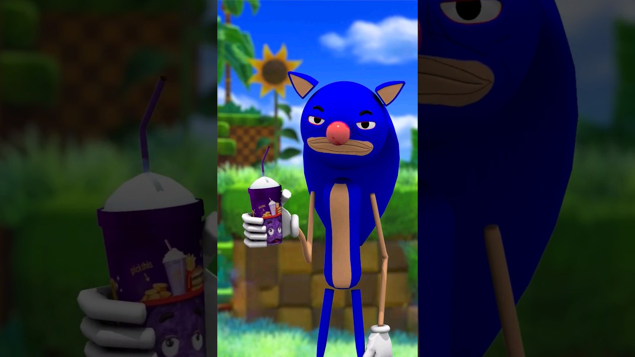 When ugly Sonic try Grimace Milkshake 🤢😱🤮 