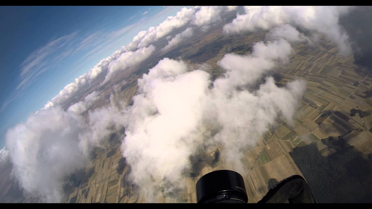 ppg paramotor flight over the clouds