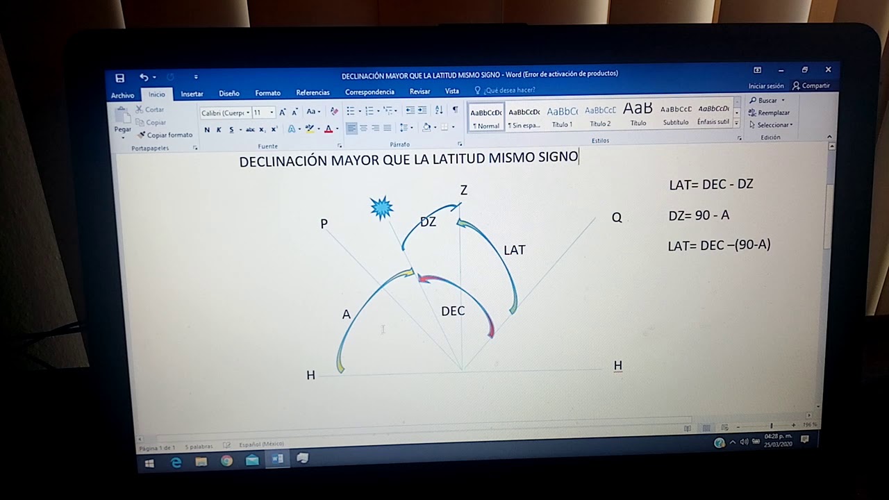 Tercer video latitud por meridiana