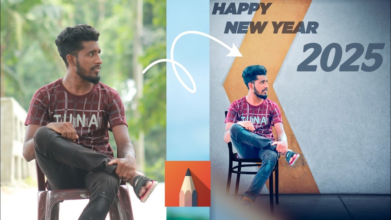 Autodesk Sketchbook Happy New Year 2025 Background Change Editing | Photo Editing Lightroom