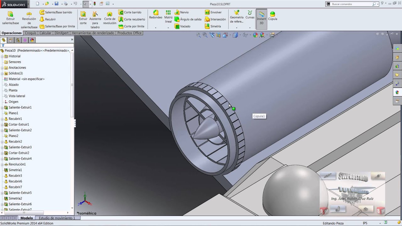 Curso de Solidworks  - Tutorial de Solidworks -Tutorial PARTE 8 NAVE STAR WARS en español