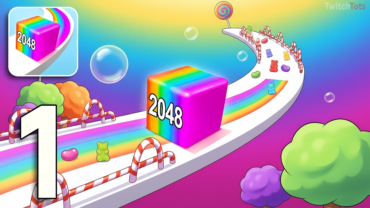 Jelly Run 2048 - Gameplay Walkthrough Part 1 - Dodge Different Obstacles! All Levels (Android, iOS)