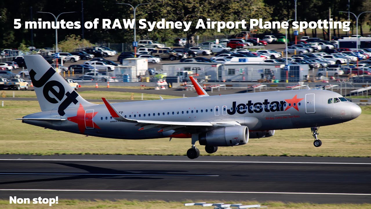 5 minutes of RAW non-stop Sydney Airport Plane Spotting┃737s, A380s, A320s, A330s and more!