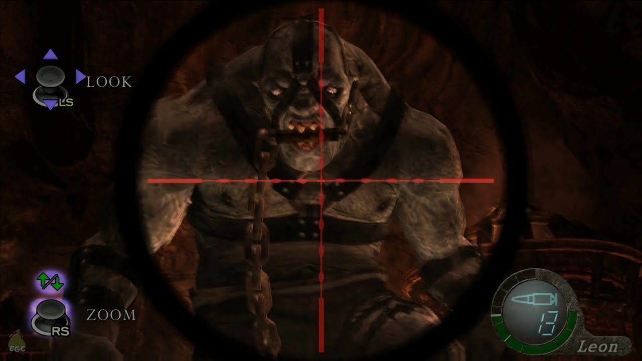 Killing Both El Gigante in the Furnace Room - Resident Evil 4 (Professional) 100% Walkthrough